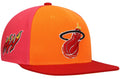 Miami Heat Mitchell & Ness Hardwood Classics On The Block Snapback Hat - Orange/Red