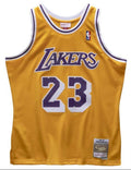 Men's Los Angeles Lakers Cedric Ceballos Mitchell & Ness Gold 1994-95 Hardwood Classics Swingman Jersey
