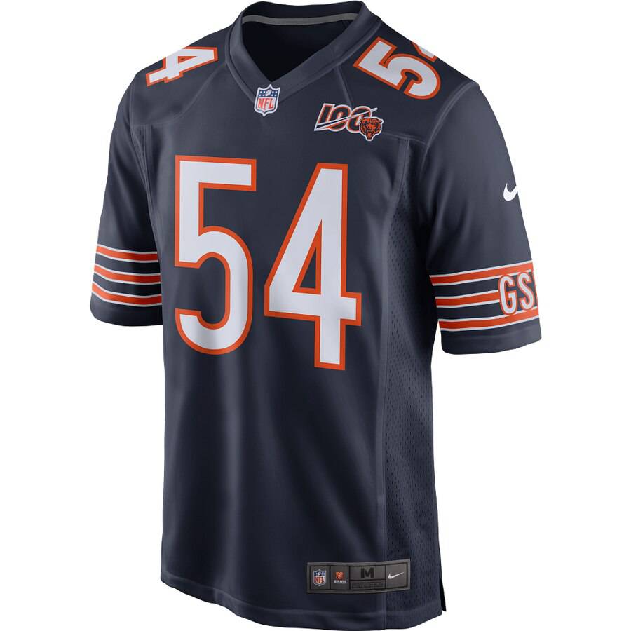 Men's Chicago Bears Brian Urlacher Nike Navy 100th Season Retired Game Jersey