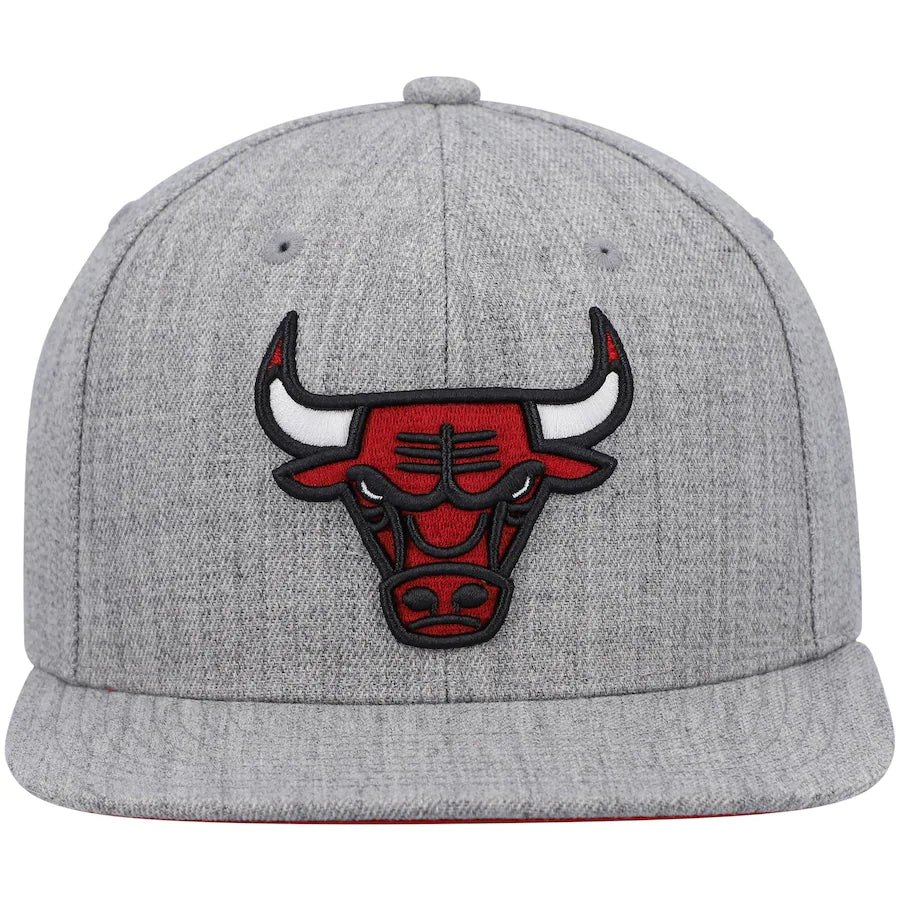 Chicago Bulls Team Heather Gray 2.0 Mitchell & Ness Snapback Hat