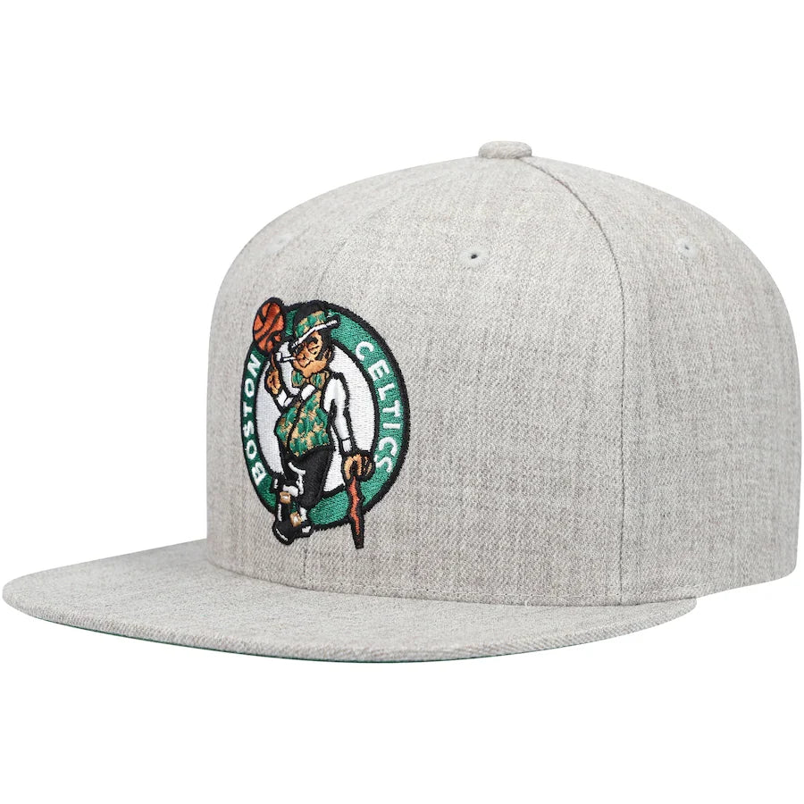 Boston Celtics Team Gray Heathered 2.0 Mitchell & Ness Snapback Hat