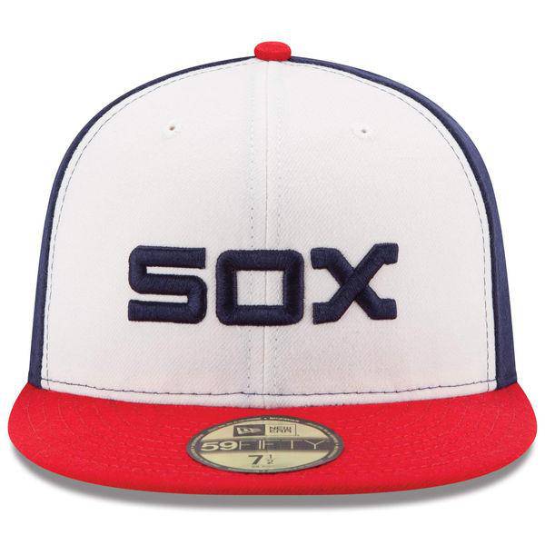 Men's Chicago White Sox New Era White/Red Authentic Collection On-Field Sunday Alternate 59FIFTY Fitted Hat