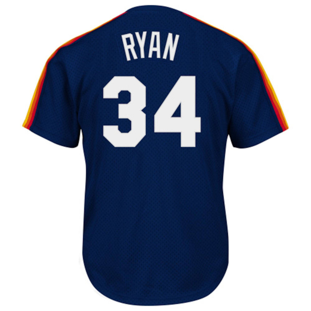 Men's Houston Astros Nolan Ryan Mitchell & Ness Navy 1988 Authentic Cooperstown Collection Mesh Batting Practice Jersey