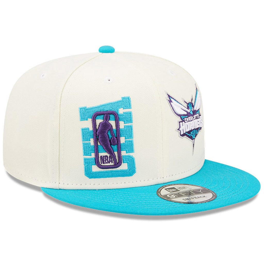 Charlotte Hornets New Era 2022 NBA Draft 9FIFTY Snapback Adjustable Hat - Cream/Teal