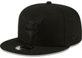 Men's Charlotte Hornets New Era Black On Black Color Pack 9FIFTY Snapback Hat