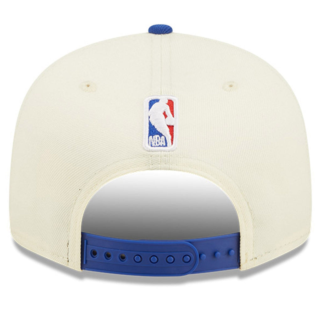 Golden State Warriors New Era 2022 NBA Draft 9FIFTY Snapback Adjustable Hat - Cream/Blue