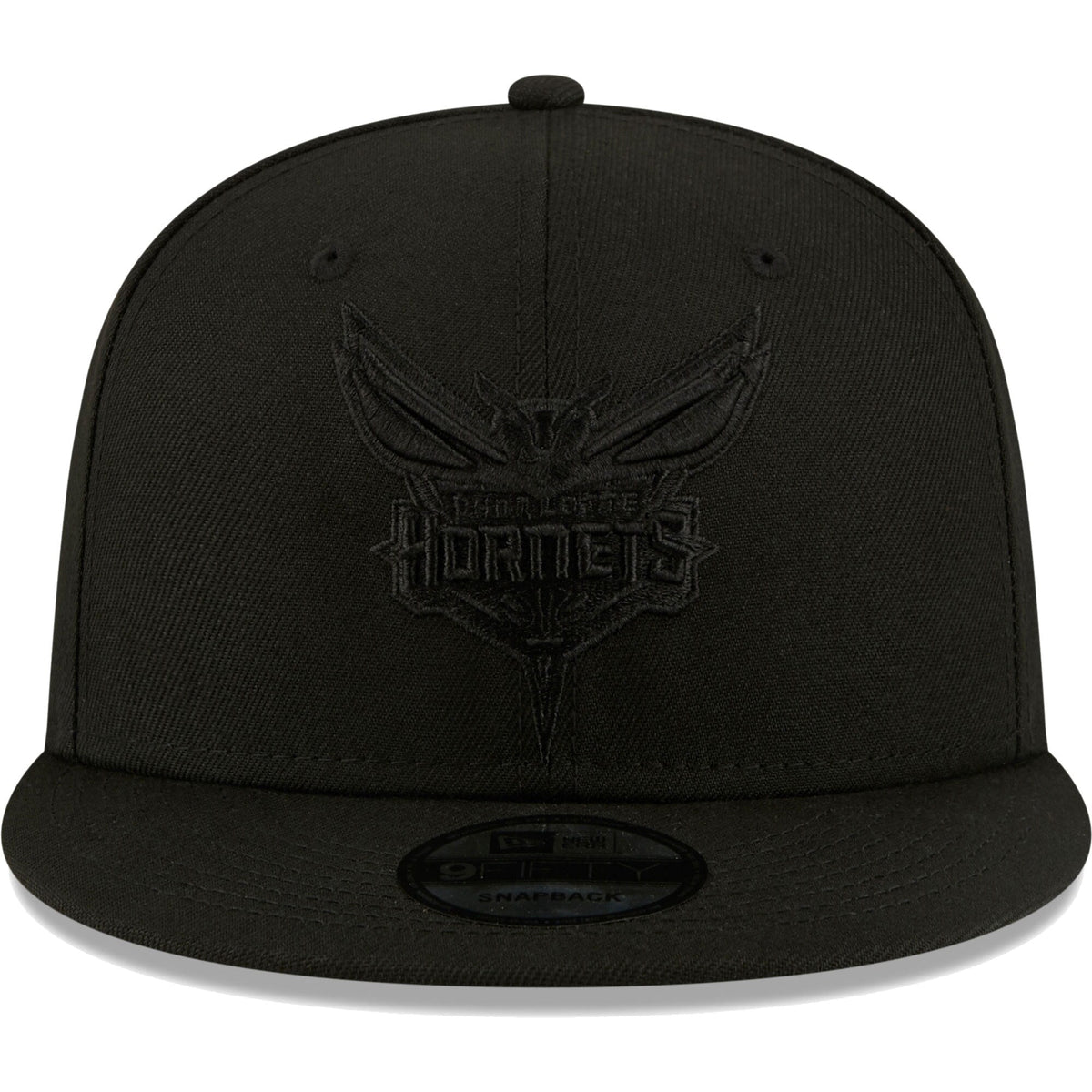 Men's Charlotte Hornets New Era Black On Black Color Pack 9FIFTY Snapback Hat