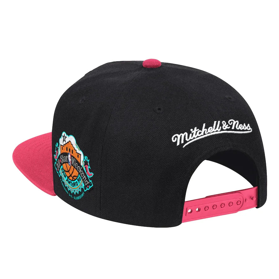 Men's Mitchell & Ness Black/Pink San Antonio Spurs 1996 NBA All-Star Game Hardwood Classics Snapback Adjustable Hat