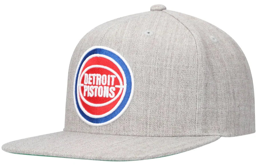 Detroit Pistons Gray Heather 2.0 Mitchell & Ness Snapback Hat